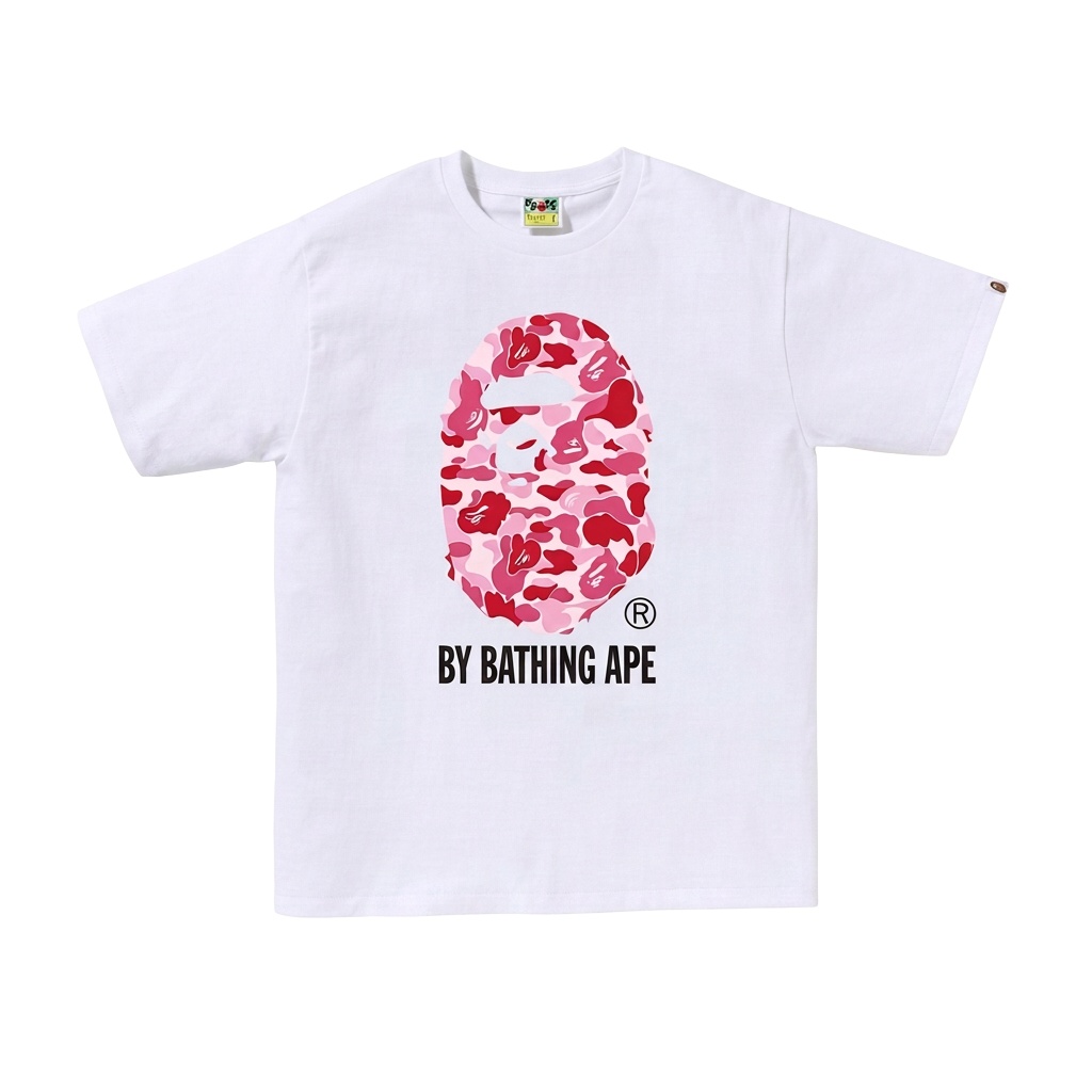 T-Shirt BAPE ABC Camo von Bathing Ape weiß/rosa