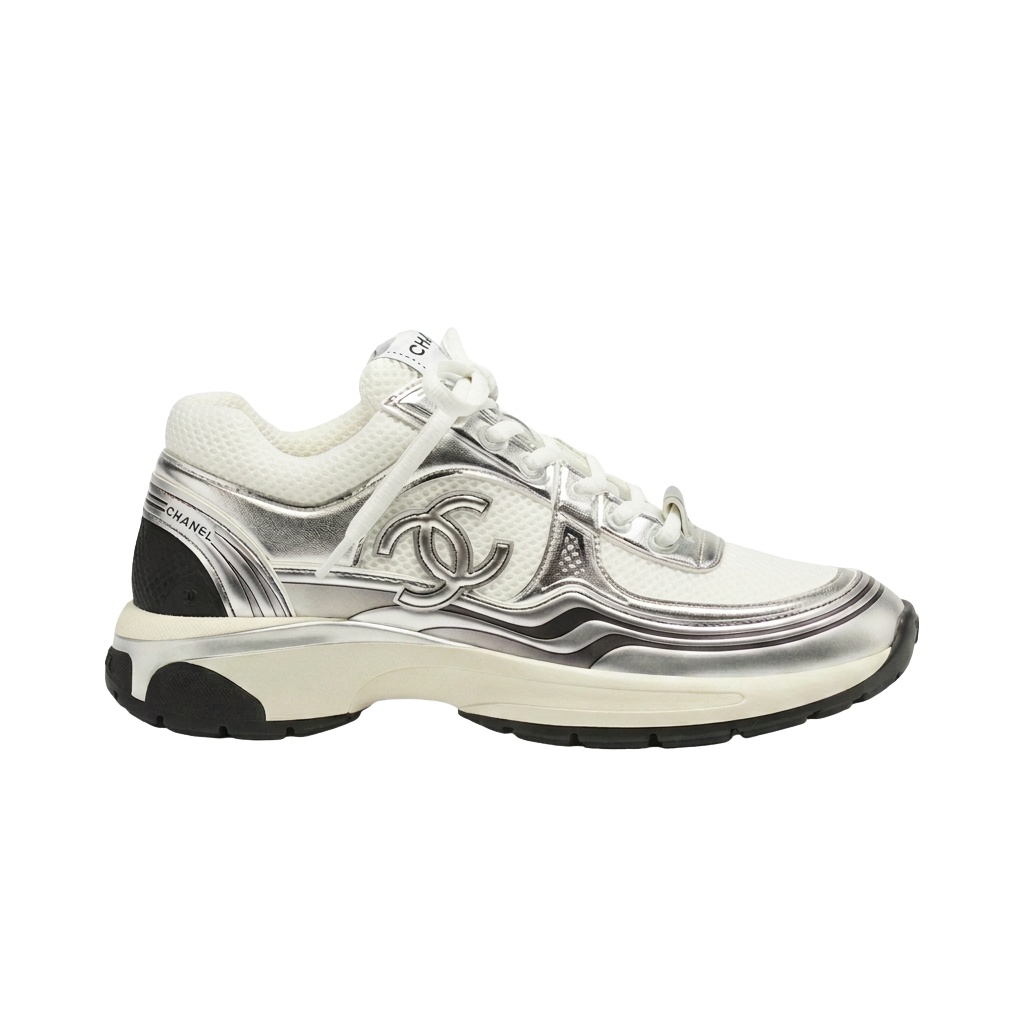 Chanel CC Runner Weiß Silber