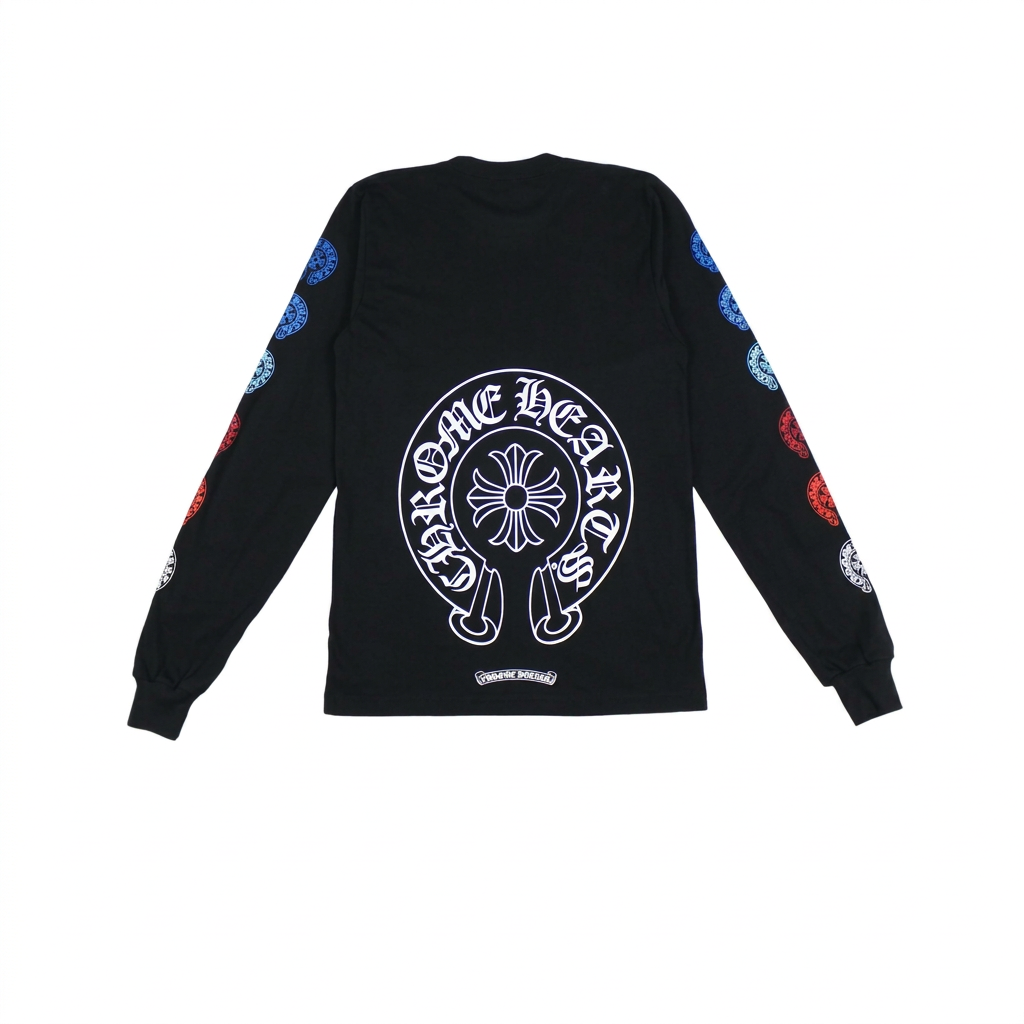 Chrome Hearts Mehrfarbiges Hufeisen L/S T-Shirt Schwarz