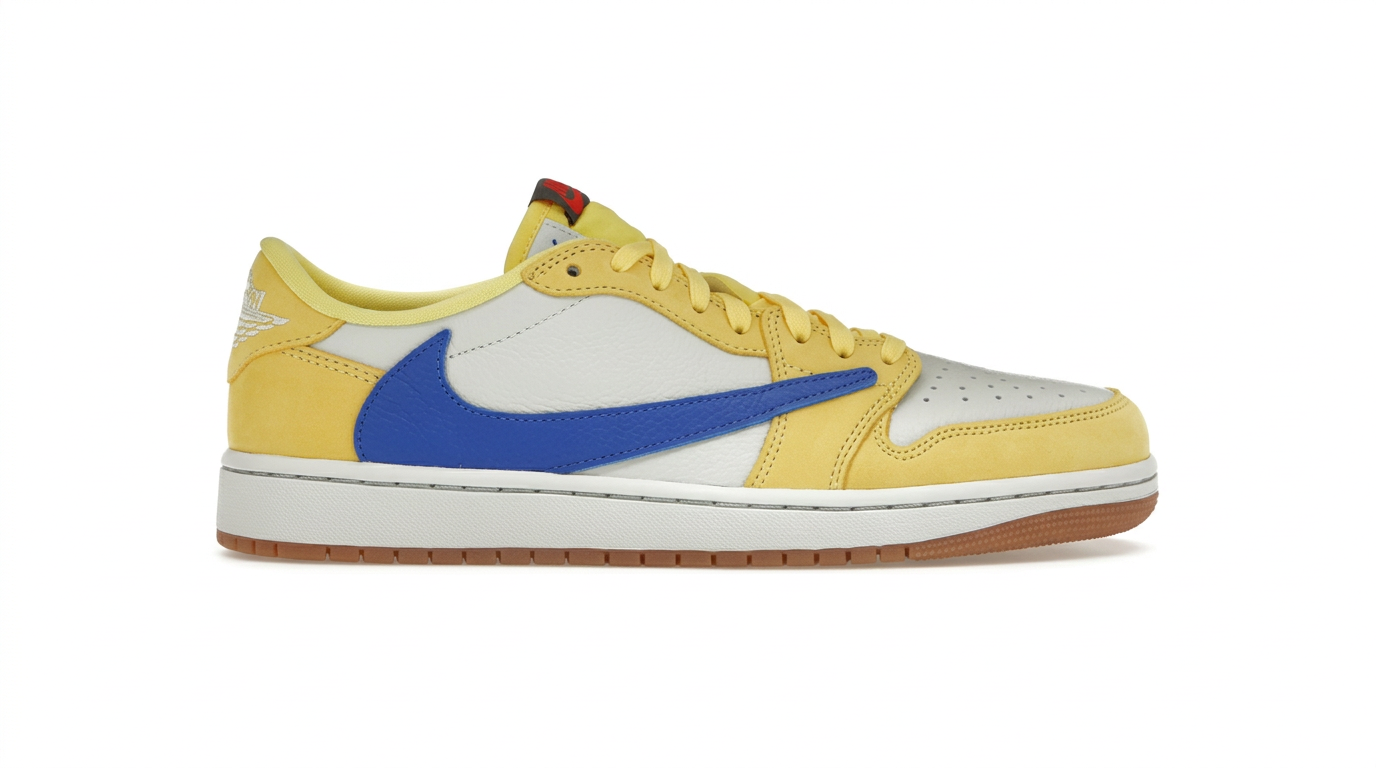 Jordan 1 Retro niedrig OG SP Travis Scott Gelb/Blau